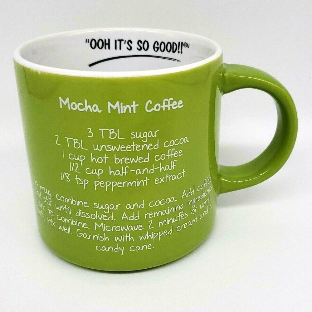 Green Coffee Cup/Mug with Mocha Mint Coffee Recipe 16 oz. Mr. Food